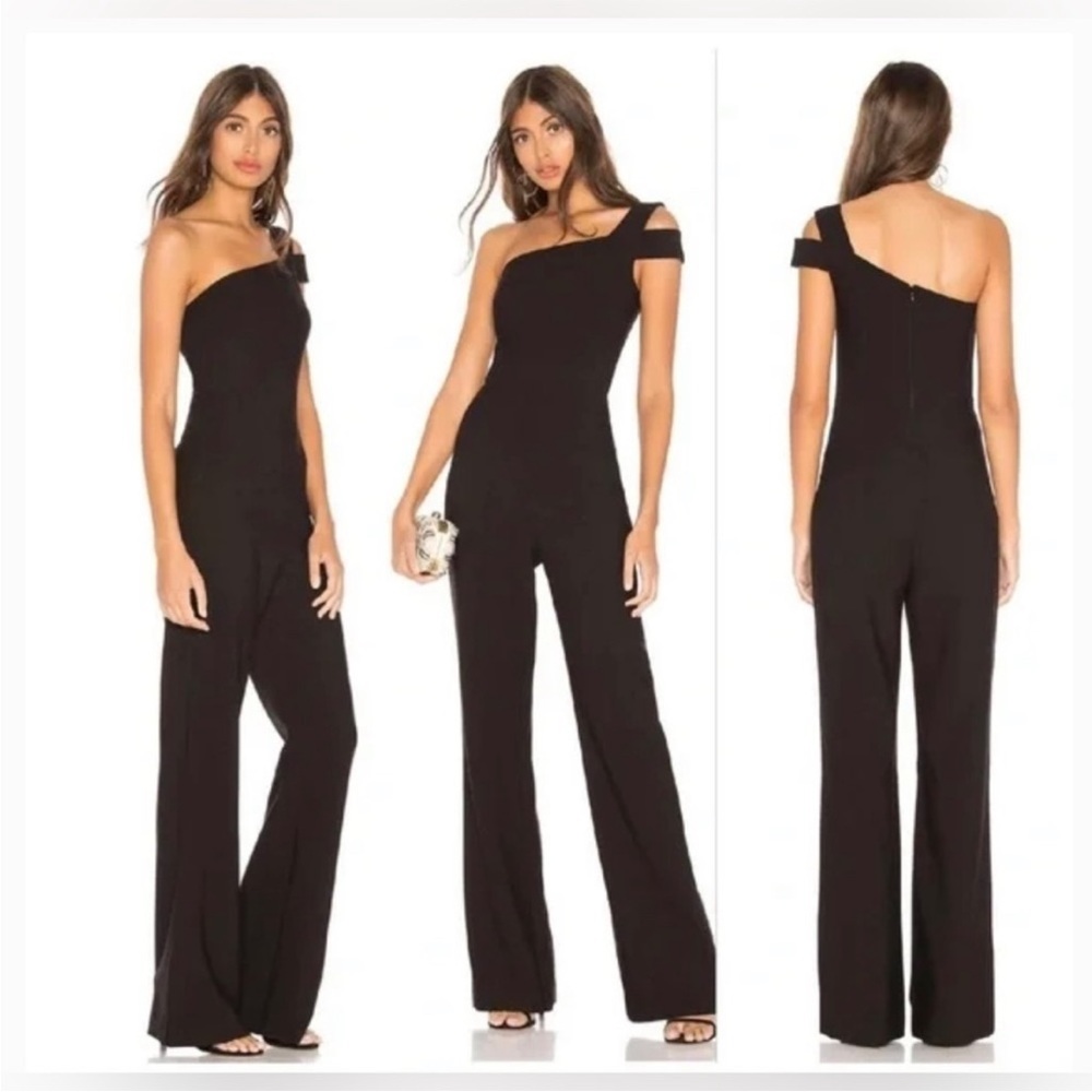 Likely maxson one-shoulder black jumpsuit - size 10